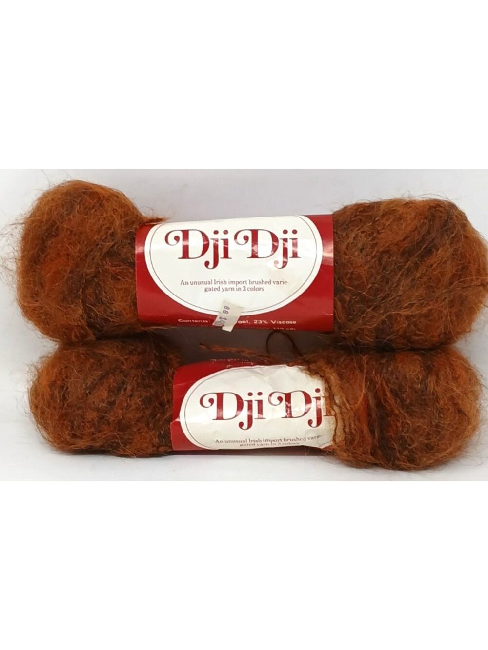 2 Skeins Berroco Dji Dji Brushed Wool Viscose Yarn Varigated Rust Brown  #I-7